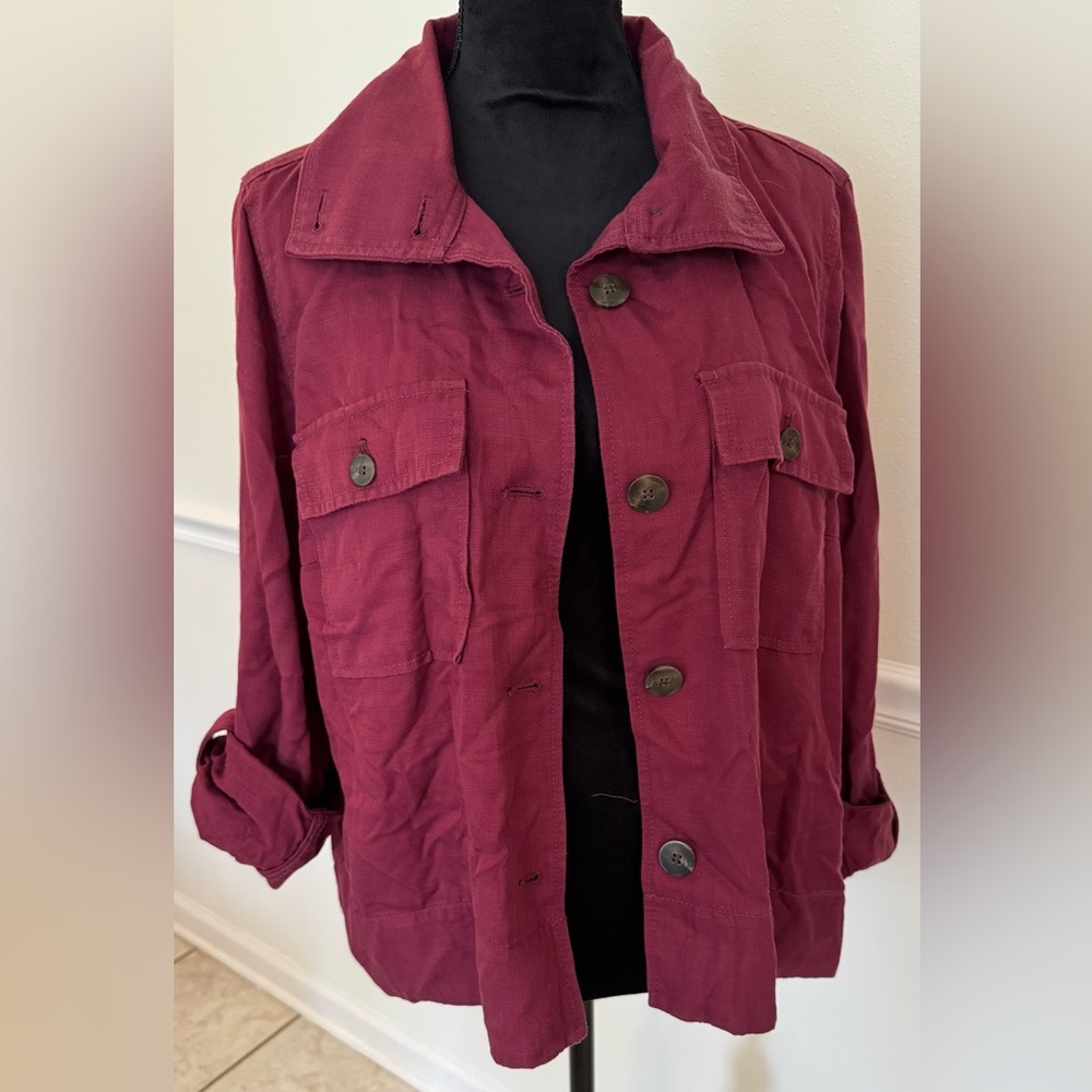 LOFT Utility Button-Up Jacket – Size Large